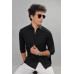 Men Slim fit Cotton Formal Shirt (Black)
