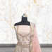 Women's Designer Cotton Silk Beige Lehenga Choli Embellished with Golden Metal Zari Work and Light Pink Dupatta Set