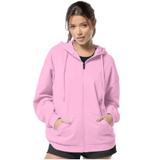 FUNKY MONKEY - Women's Cute Hoodies Teen Girl Winter Jacket Sweatshirts Casual Drawstring Clothes Zip Up Hoodie with Pocket (Pink)