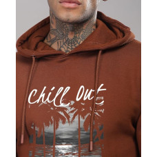 ADRO Hoodies for Men | Printed Hoodie for Men | Cotton Hoodie | Mens Hoodies | Sweatshirt for Men | Hooded Hoodie (Downtown Brown)