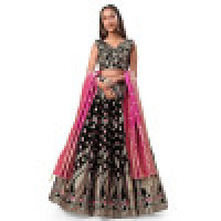 Arav Women's Jacquard Semi-Stitched Lehenga choli(Veera)