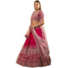 Women's Satin Semi Stitched lehenga choli (Chaniya choli with dupatta-SF102115 Red1)