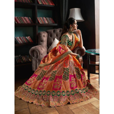 Orange Color Georgette Material Zari Work Lehenga Choli