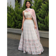 Off-White printed Georgette flared lehenga choli