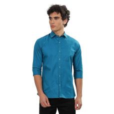 Men Slim fit Cotton Formal Shirt (Blue)