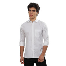 Men Slim fit Cotton Formal Shirt (White)